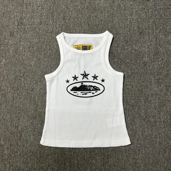 HERILLAY Ribbed Tank Top with Ship Logo in Black, White, and Navy - 15