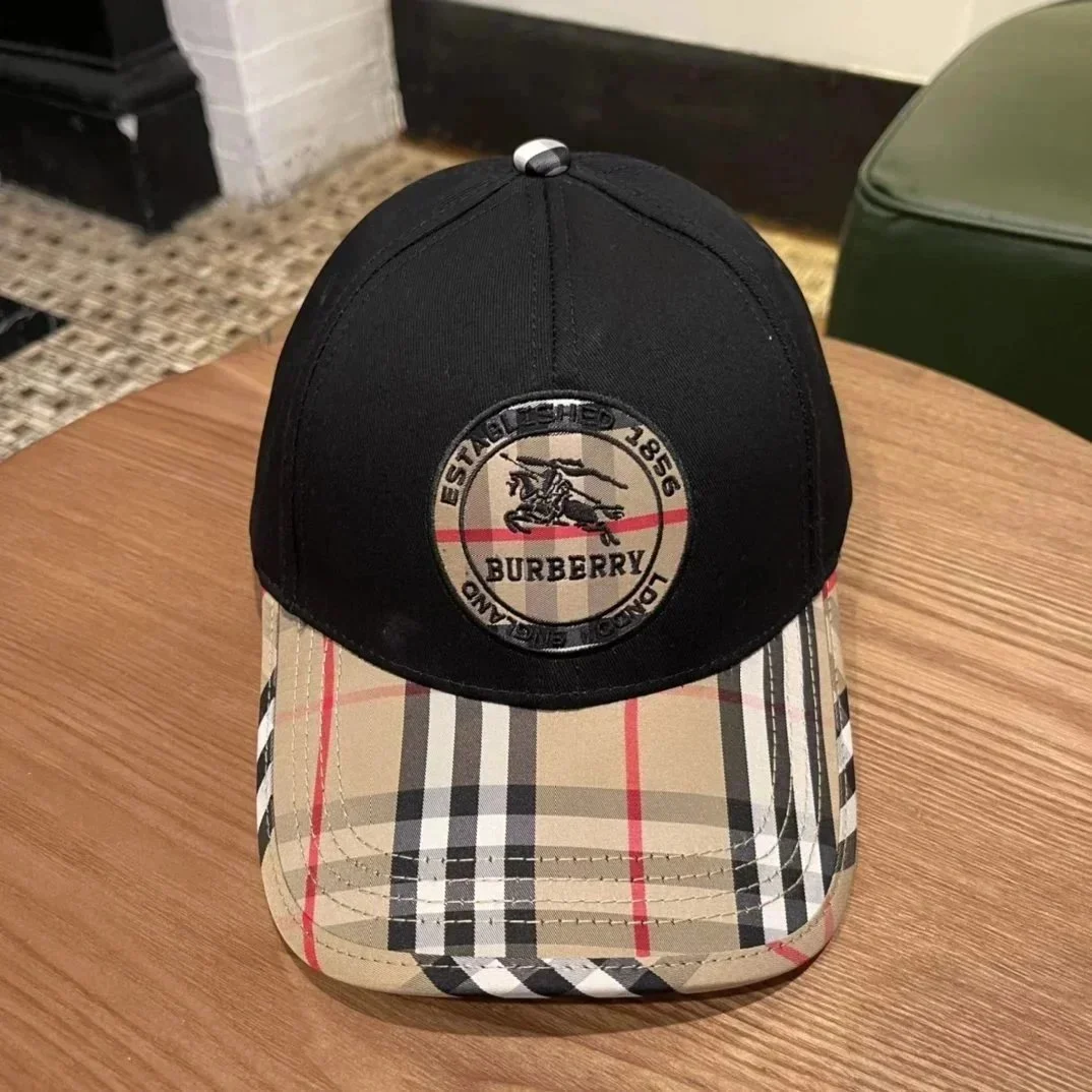 Burberry Vintage Check Equestrian Logo Baseball Cap