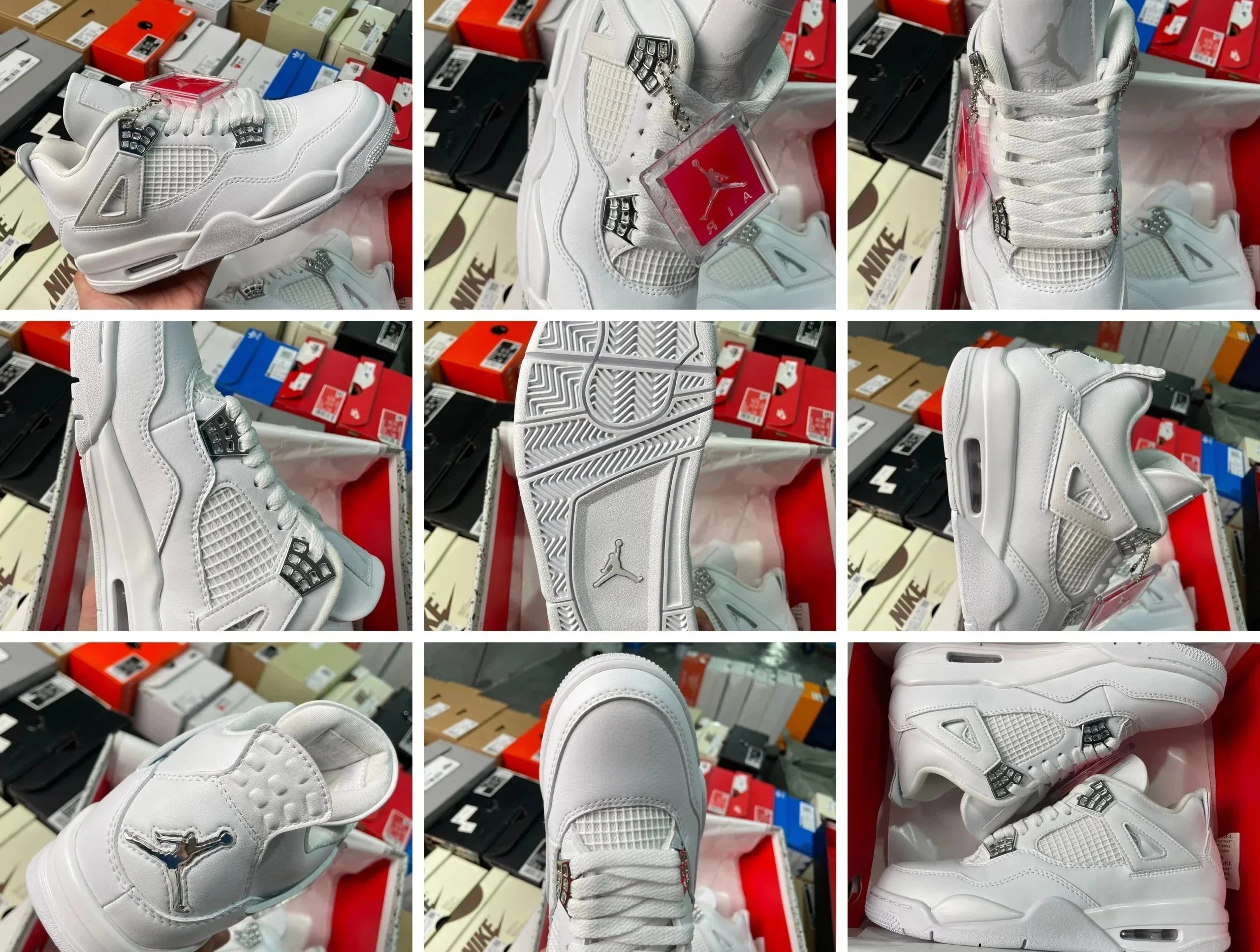 Air Jordan 4 Retro Red Cement Sneakers - 8