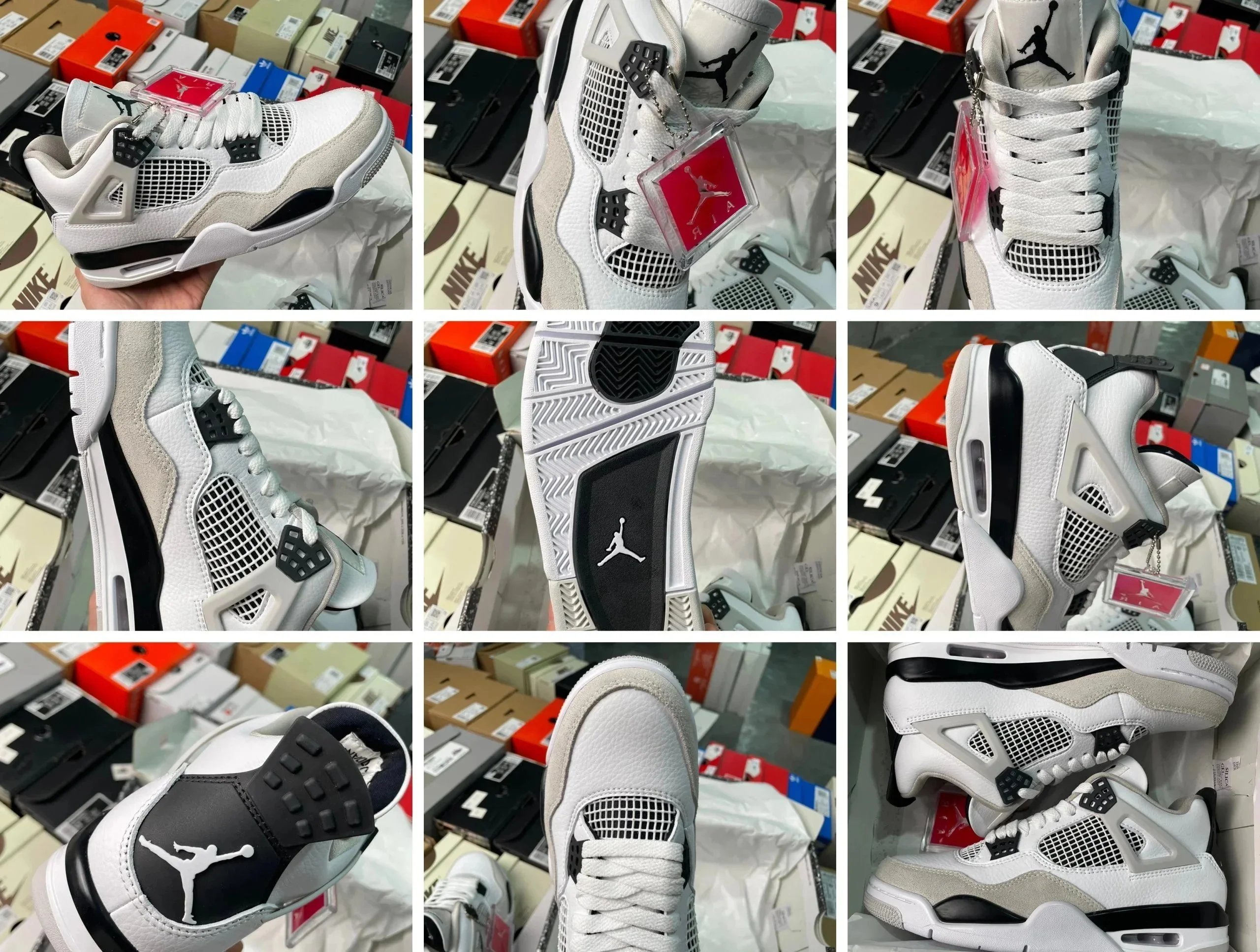 Air Jordan 4 Retro Red Cement Sneakers - 9