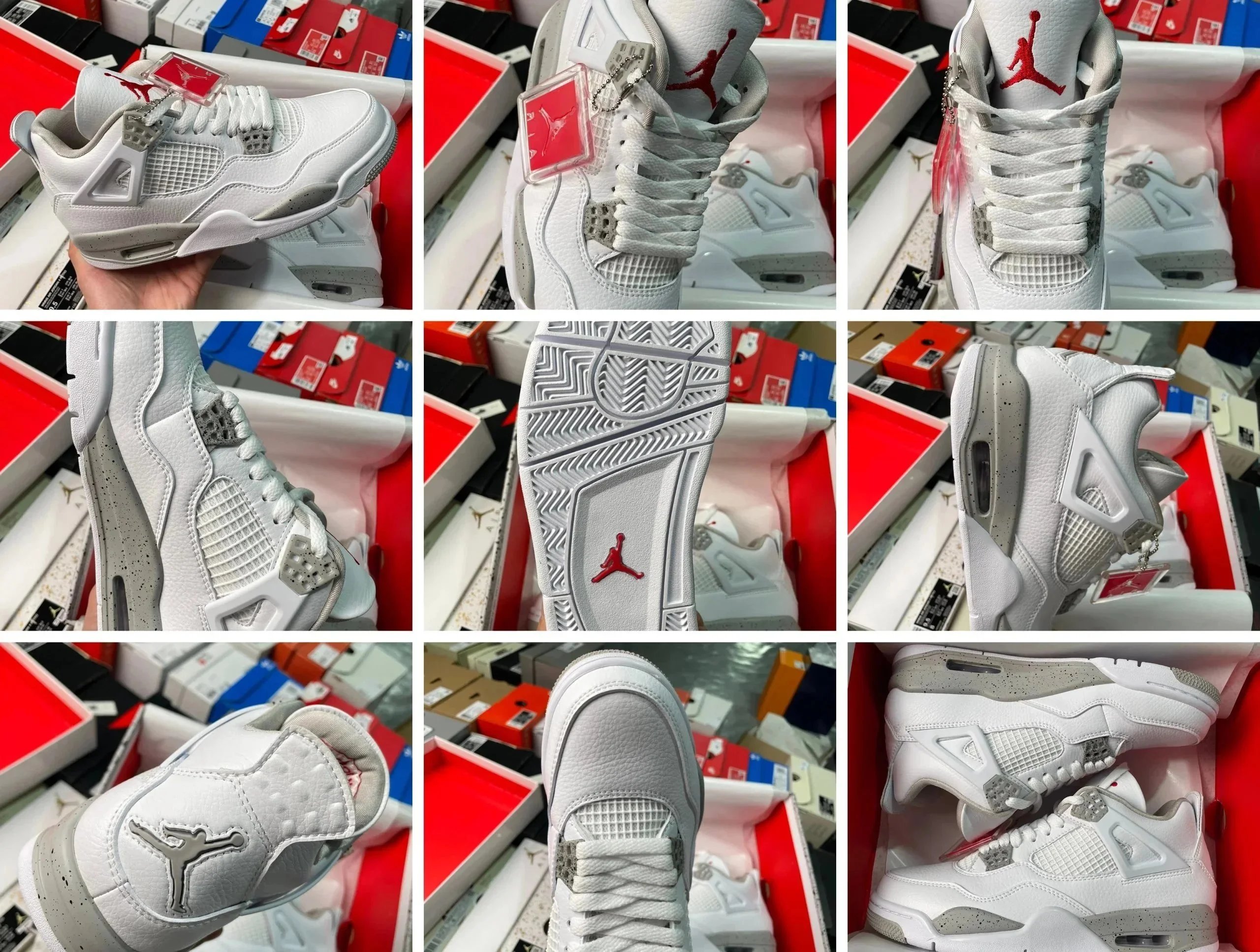 Air Jordan 4 Retro Red Cement Sneakers - 11