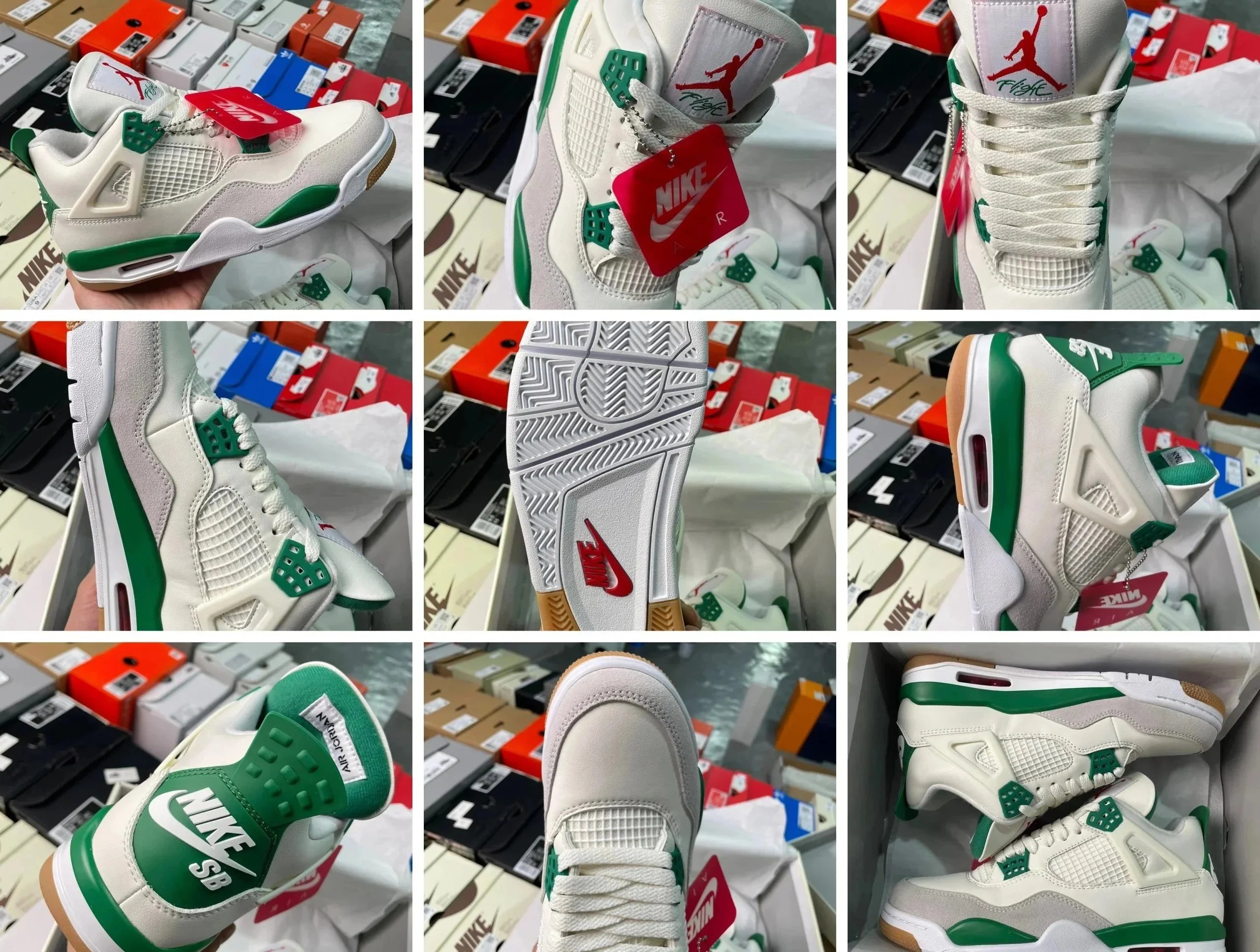 Air Jordan 4 Retro Red Cement Sneakers - 10