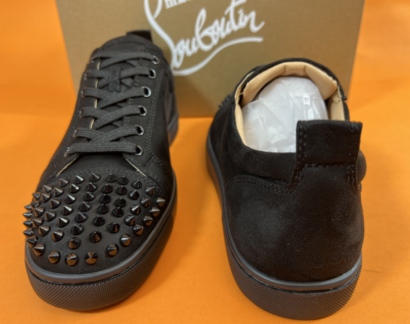 Christian Louboutin Black suede low-top sneakers with spike embellishments product photo 4