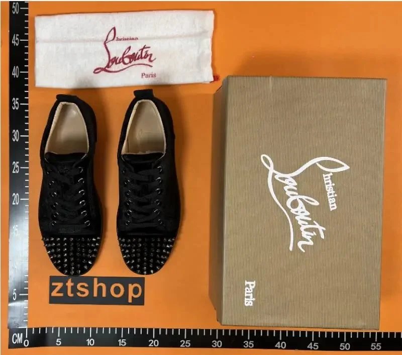 Christian Louboutin Black suede low-top sneakers with spike embellishments product photo 2