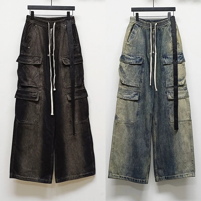 Washed and Aged Workwear Straight Leg Jeans