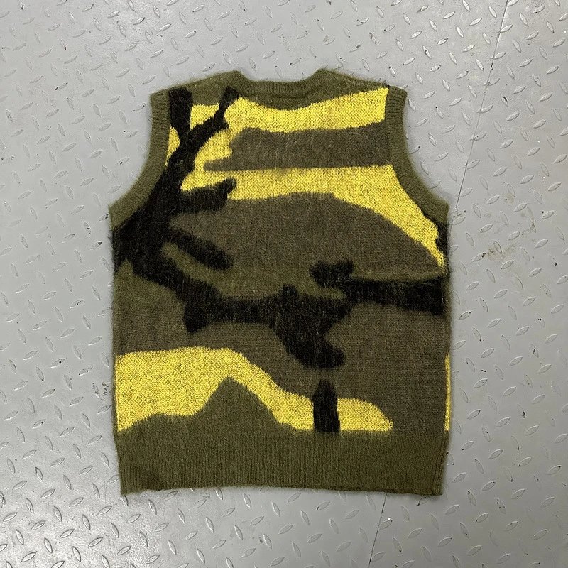 Stussy Sweater Camo Mohair Knit Green
