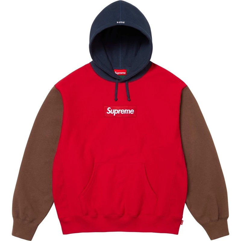 E586 24FW BOX sweatshirt red color blocked