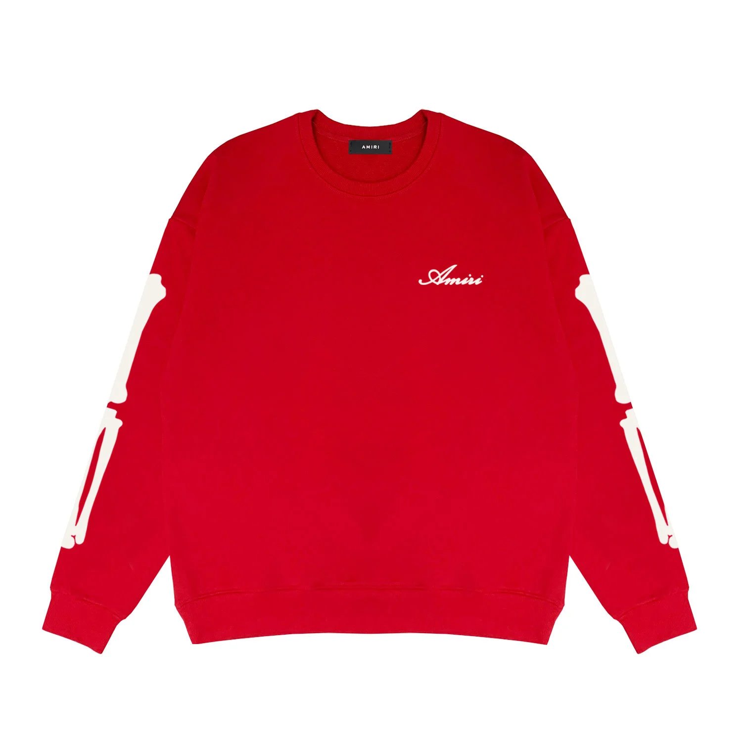 Amiri Bones Crewneck Sweater Skeleton Print Red