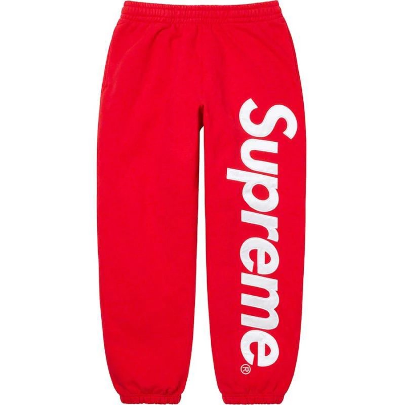 A1309 big logo pants in red