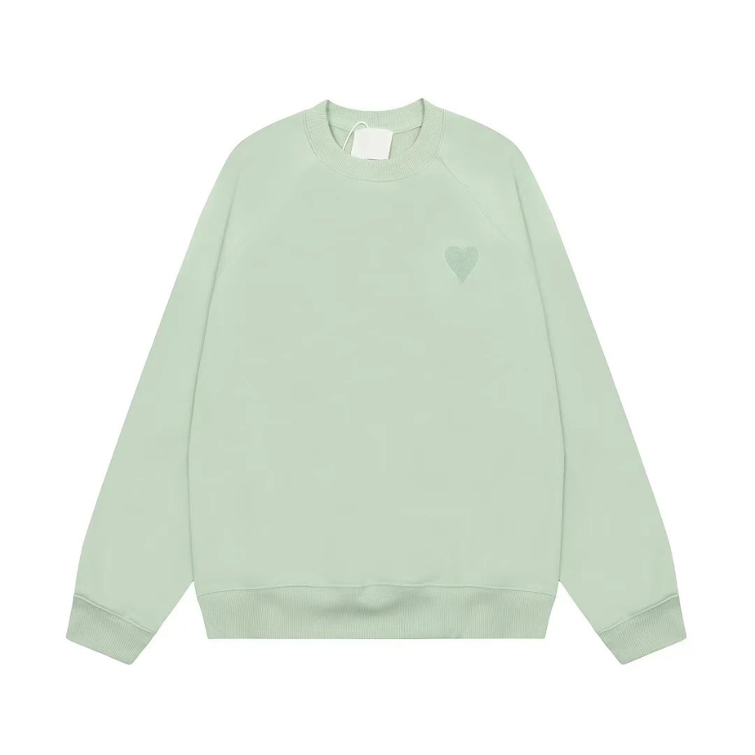 Ami Paris Heart Logo Crewneck Sweater Light Green