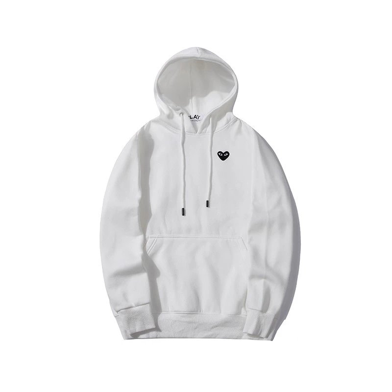 Comme des Garçons Play Sweater Hooded Black Heart White