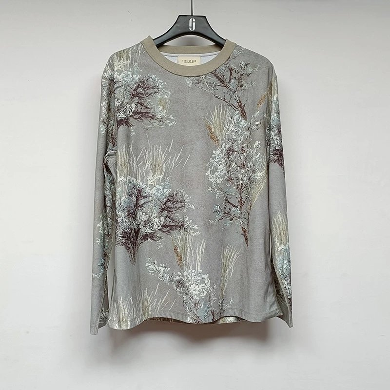 Fear of God Sixth Collection T-shirt Floral Camo Print Grey
