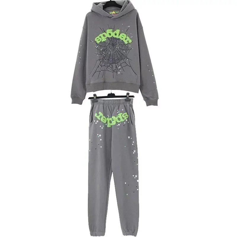 Pink! Spiderweb Graphic Hoodie and Sweatpants Set Pink - 11