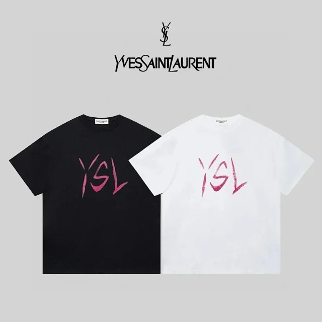 Saint Laurent T-Shirts YSL Logo Print product detail image 2
