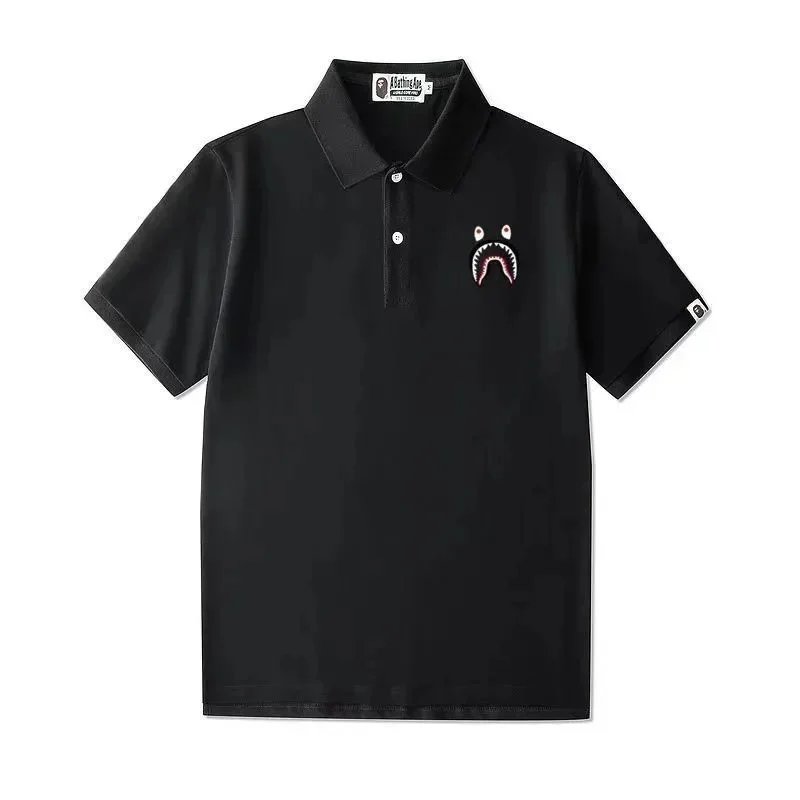 A BATHING APE Shirts Short-Sleeve Polo Shirt with Shark Logo — 1