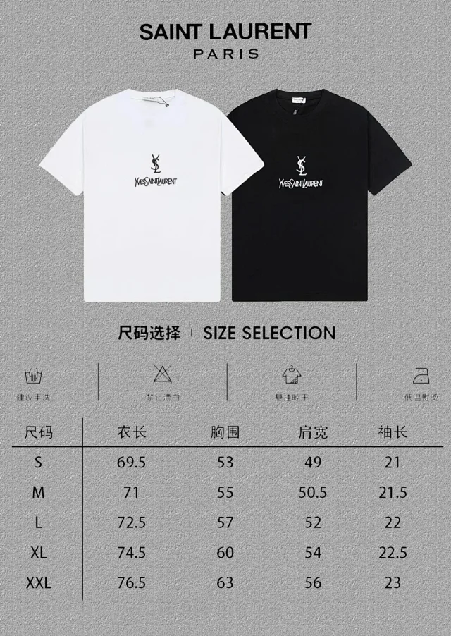Saint Laurent T-Shirts YSL Logo Print product detail image 3