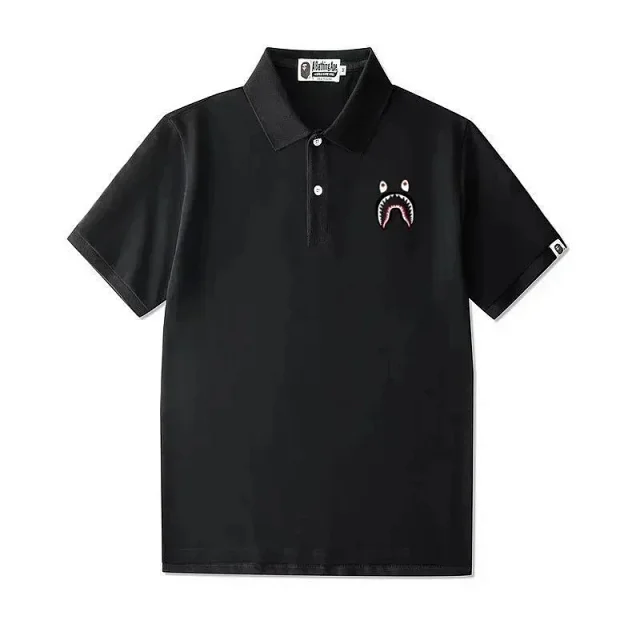 A BATHING APE Shirts Short-Sleeve Polo Shirt with Shark Logo product detail image 9