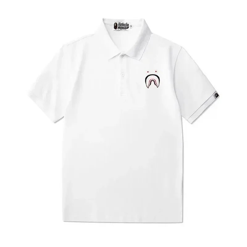 A BATHING APE Shirts Short-Sleeve Polo Shirt with Shark Logo — 2