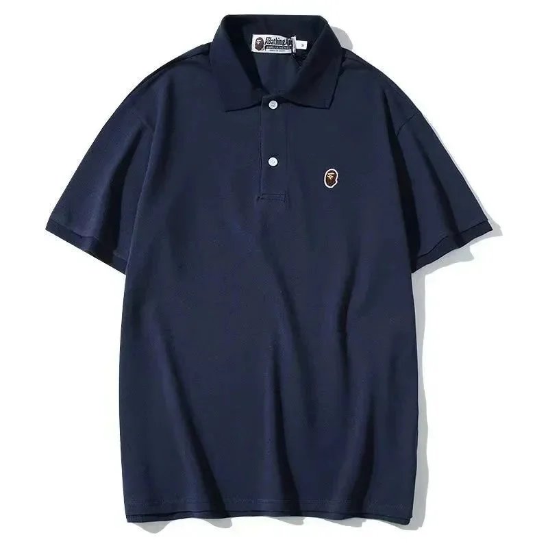 A BATHING APE Shirts Short-Sleeve Polo Shirt with Shark Logo — 5