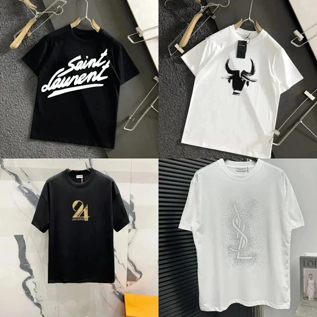 Saint Laurent T-Shirts YSL Logo Print product detail image 1