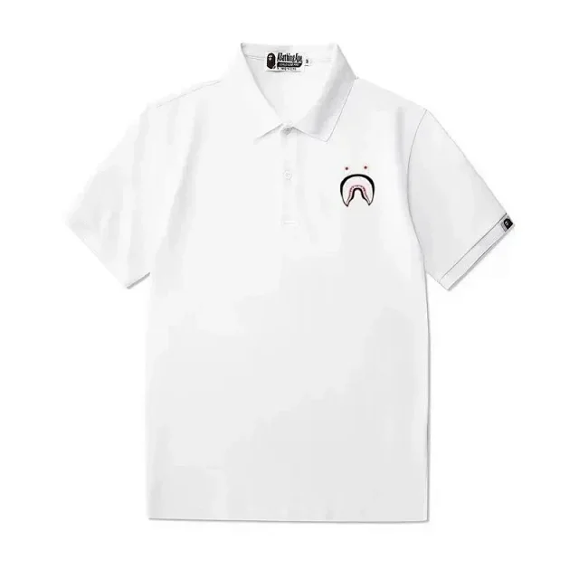 A BATHING APE Shirts Short-Sleeve Polo Shirt with Shark Logo product detail image 3