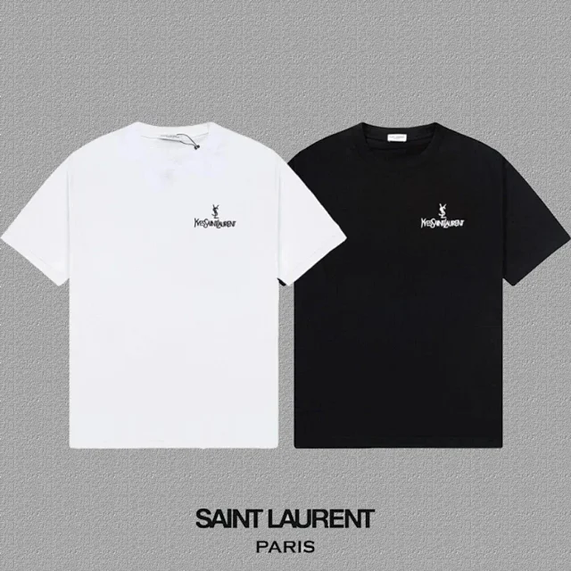 Saint Laurent T-Shirts YSL Logo Print product detail image 6