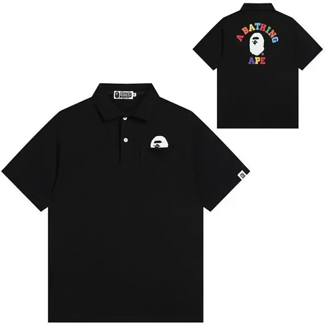 A BATHING APE Shirts Short-Sleeve Polo Shirt with Shark Logo product detail image 6