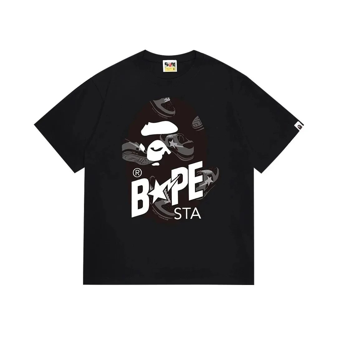A BATHING APE Shirts Short-Sleeve Polo Shirt with Shark Logo — 30