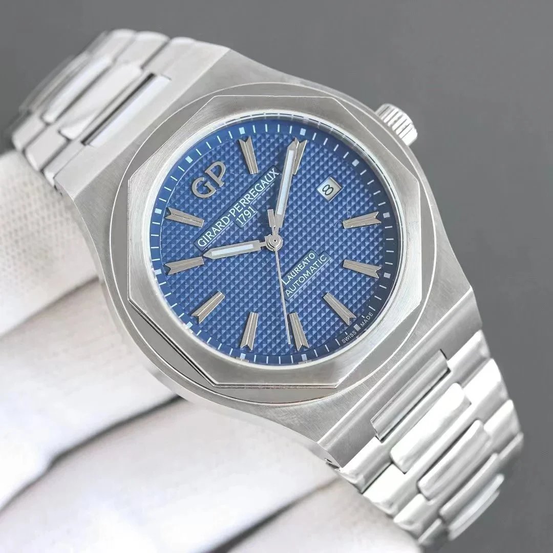 Girard-Perregaux Watches Laureato Automatic — Silver Outer Blue Inner