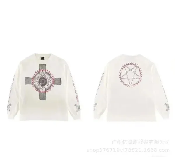 Saint Michael x XXXXXX Season White Long Sleeve Graphic Tee - 1