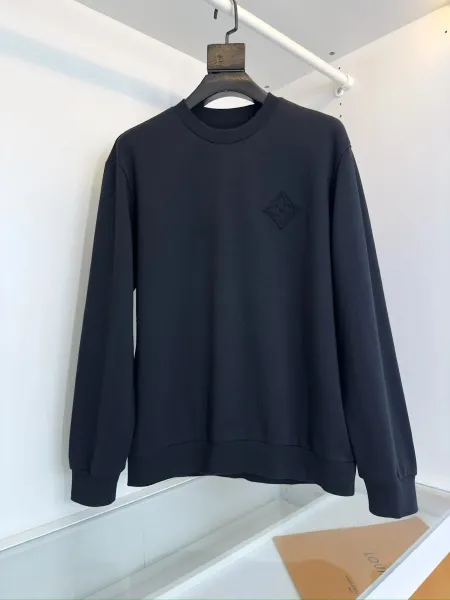 Louis Vuitton Monogram Embroidered Logo Sweatshirt Black - 2