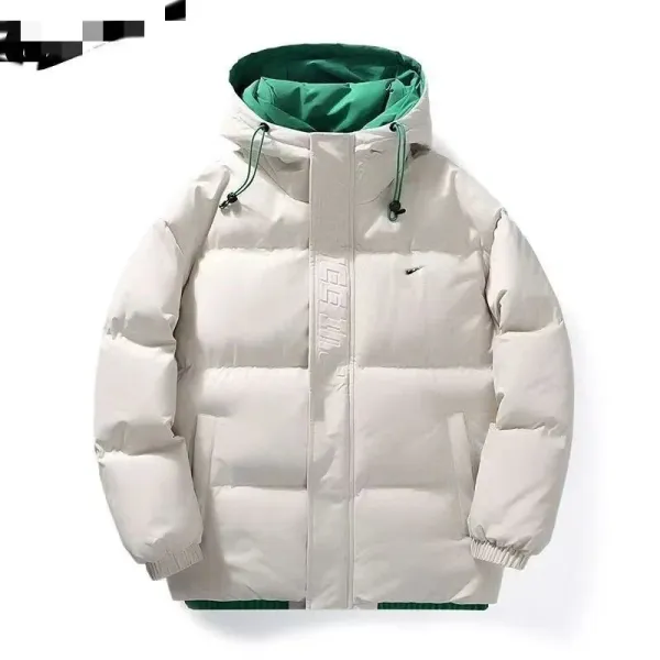 Design Puffer Jacket with Purple Hood and Black Trim White Down-Jacket - 8