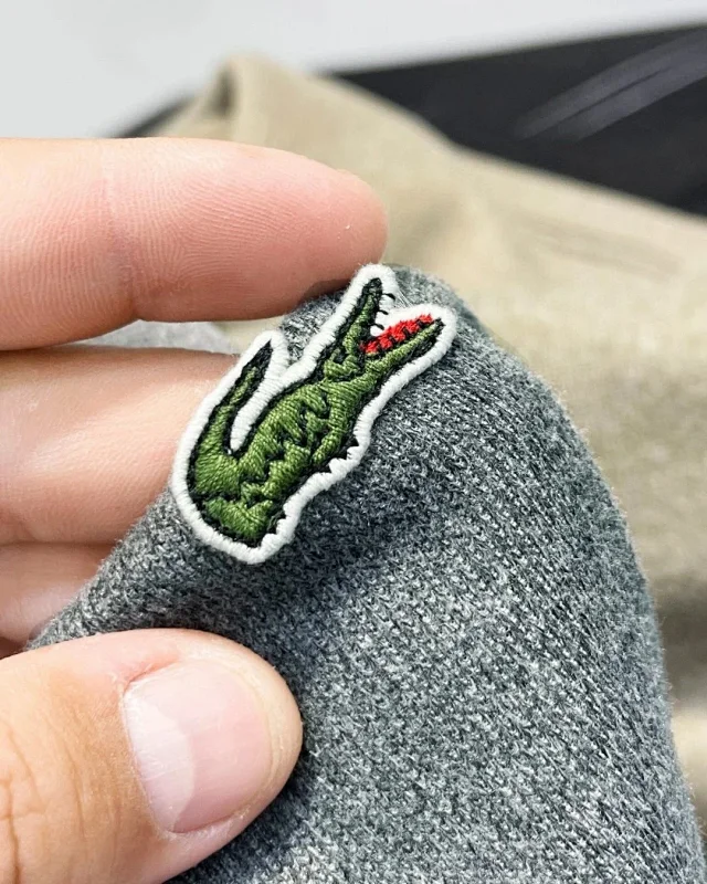 Lacoste Hoodies & Sweatshirts Faux Two-Piece Collared Sweatshirt with V-Neck Overlay product detail image 6