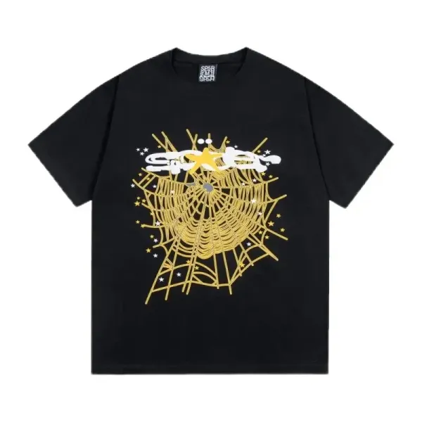 SSENSE x Spider Web Graphic Black T-Shirt - 1
