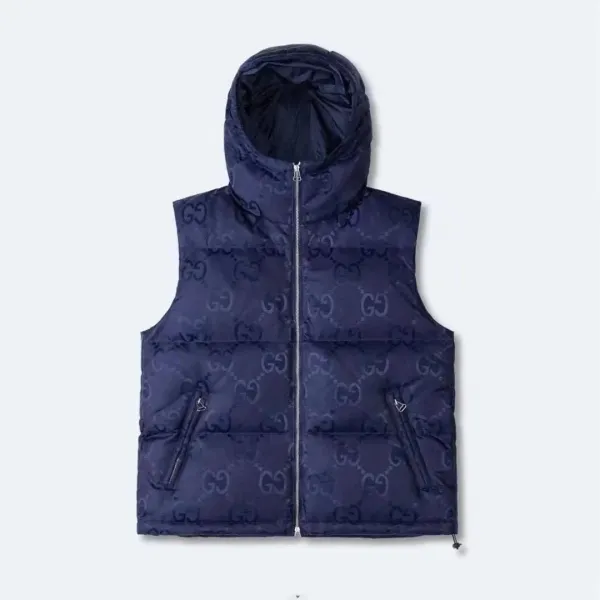 Gucci GG Monogram Down Vest Navy - 1