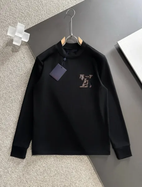 Louis Vuitton Monogram Embroidered Logo Sweatshirt Black - 4