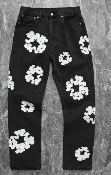 Off-White™ Diagonal Arrow Floral Print Distressed Light Blue Jeans - 6