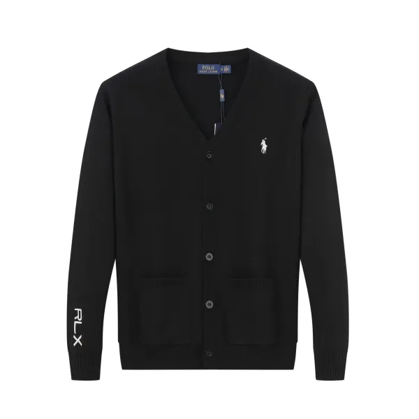 Polo Ralph Lauren RLX Black V-Neck Cardigan - 1
