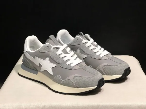 A Bathing Ape STA Sneakers Gray White Star Detail Sneakers - 1