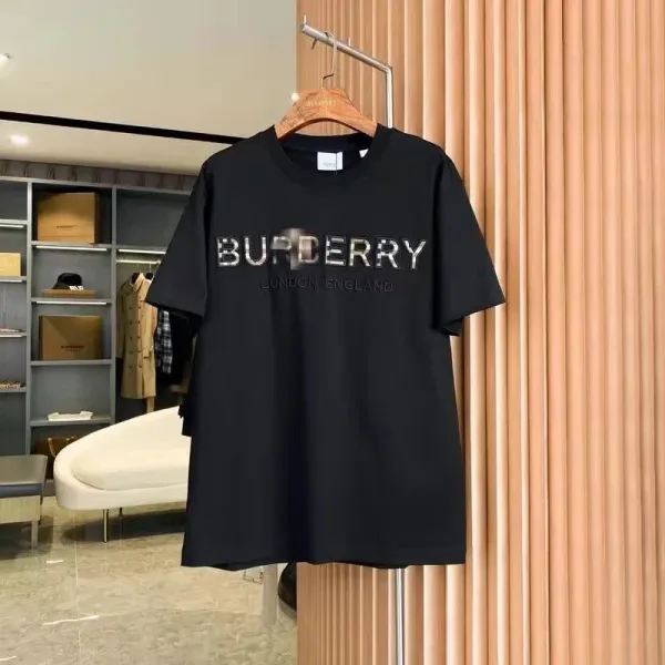 Burberry Logo-Embroidered Black T-Shirt - 1