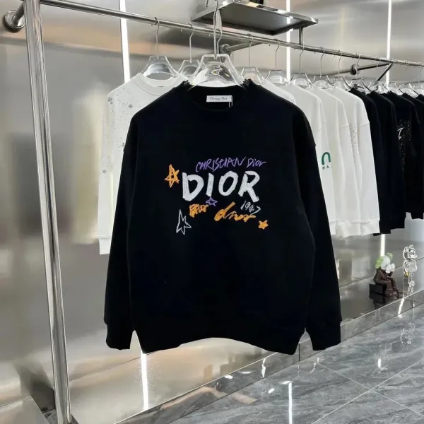 Dior Floral DIOR Logo Black Hoodie - 7