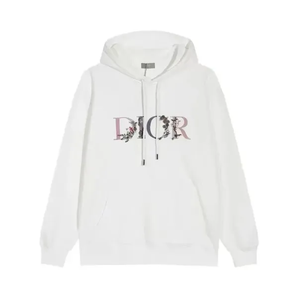 Dior Floral Oblique Hoodie White - 1