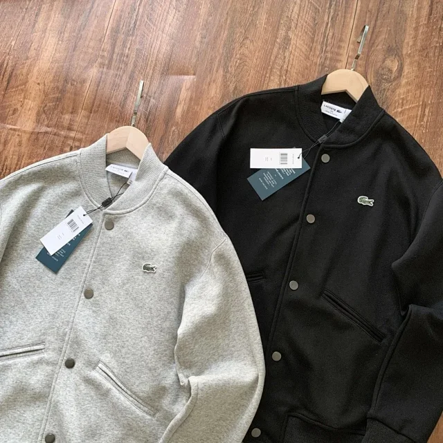 Lacoste Jackets Crocodile-logo snap-front bomber jacket product detail image 3
