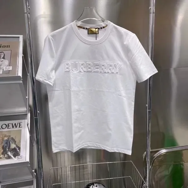 Burberry Embossed Logo White T-Shirt - 1