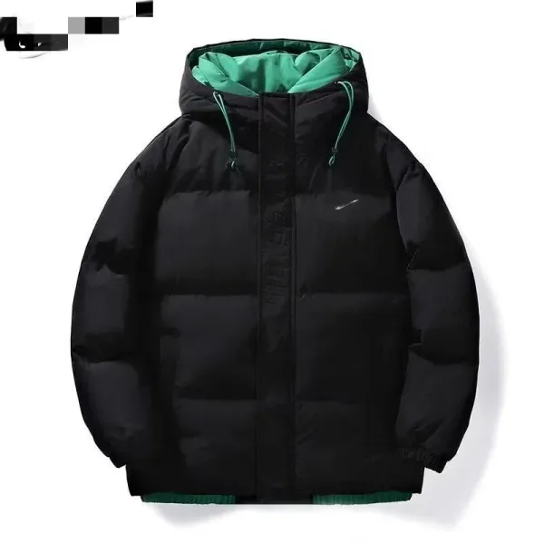 Design Puffer Jacket with Purple Hood and Black Trim White Down-Jacket - 3