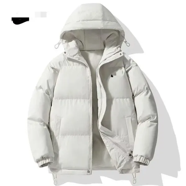 Design Puffer Jacket with Purple Hood and Black Trim White Down-Jacket - 7