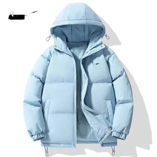 Design Puffer Jacket with Purple Hood and Black Trim White Down-Jacket - 6