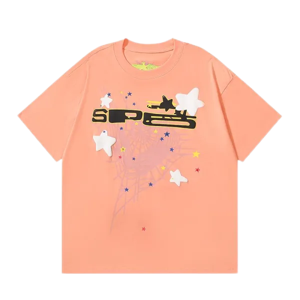 SPG Starburst Graphic Print Peach T-Shirt - 1