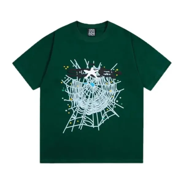 SPSR Spider Web Graphic Tee Forest Green T-Shirt - 1