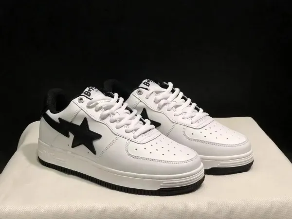 A Bathing Ape Bape Sta White Black Sneakers - 1